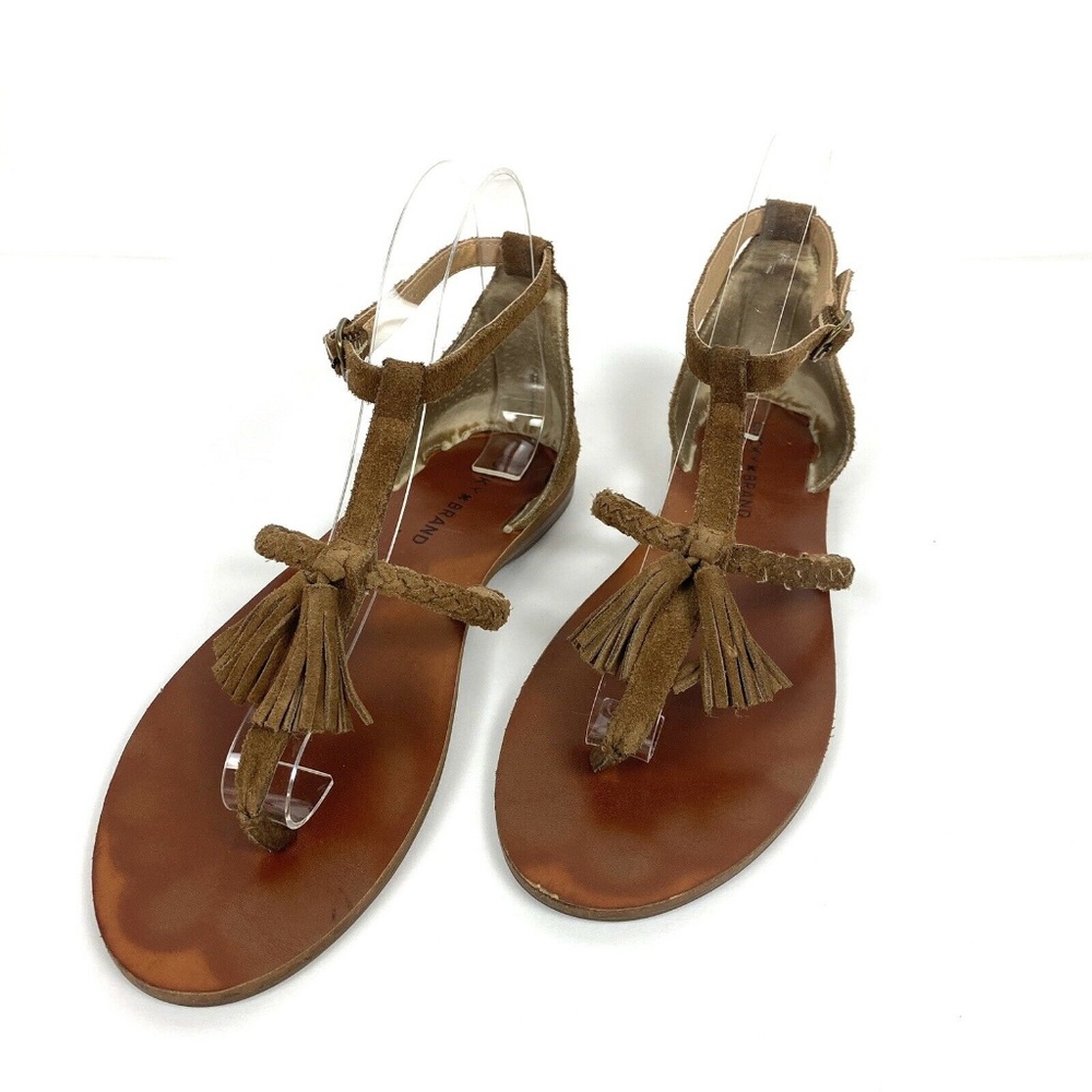Lucky Brand Akatia Suede Braided Tassel Sandals